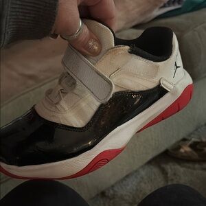 Jordan Black and Red Sneakers with Velcro Strap